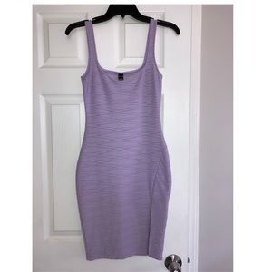 Lavender dress with thigh slit